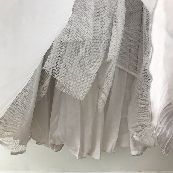 SHERRI HILL Ivory White Beaded Sequin Tulle Formal Dress Size 4 52913 - Picture 14 of 16